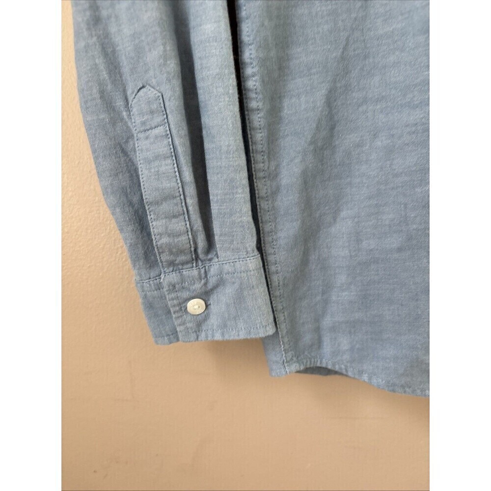 GAP Kids Boys Size M 8 Blue Oxford Long Sleeve Button Down 100% Cotton Shirt - Picture 4 of 7